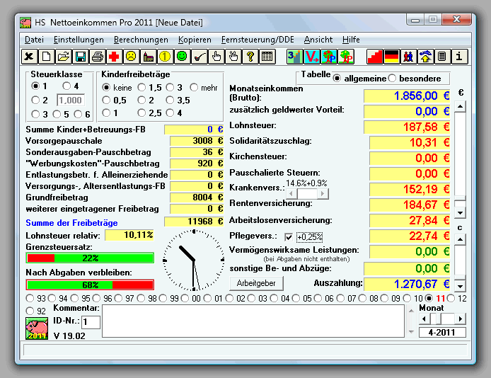 Sceenshot "HS Nettoeinkommen Pro"