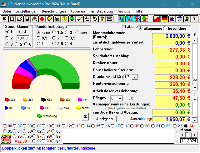 Screenshot "HS Nettoeinkommen Pro"